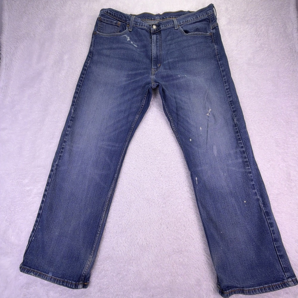 Levi's 569 Jeans Men's 38x29 Blue Cotton Denim Straight Workwear Distressed Worn